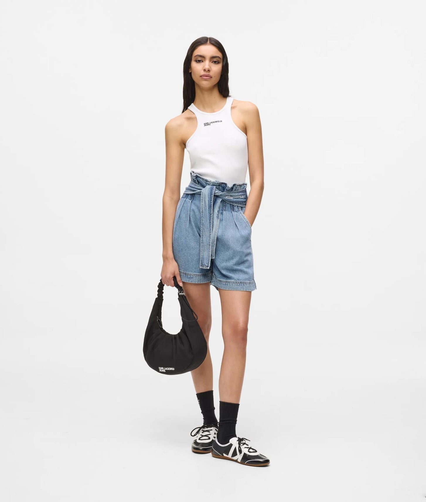 KarlLagerfeld Gathered Hobo Bag Black