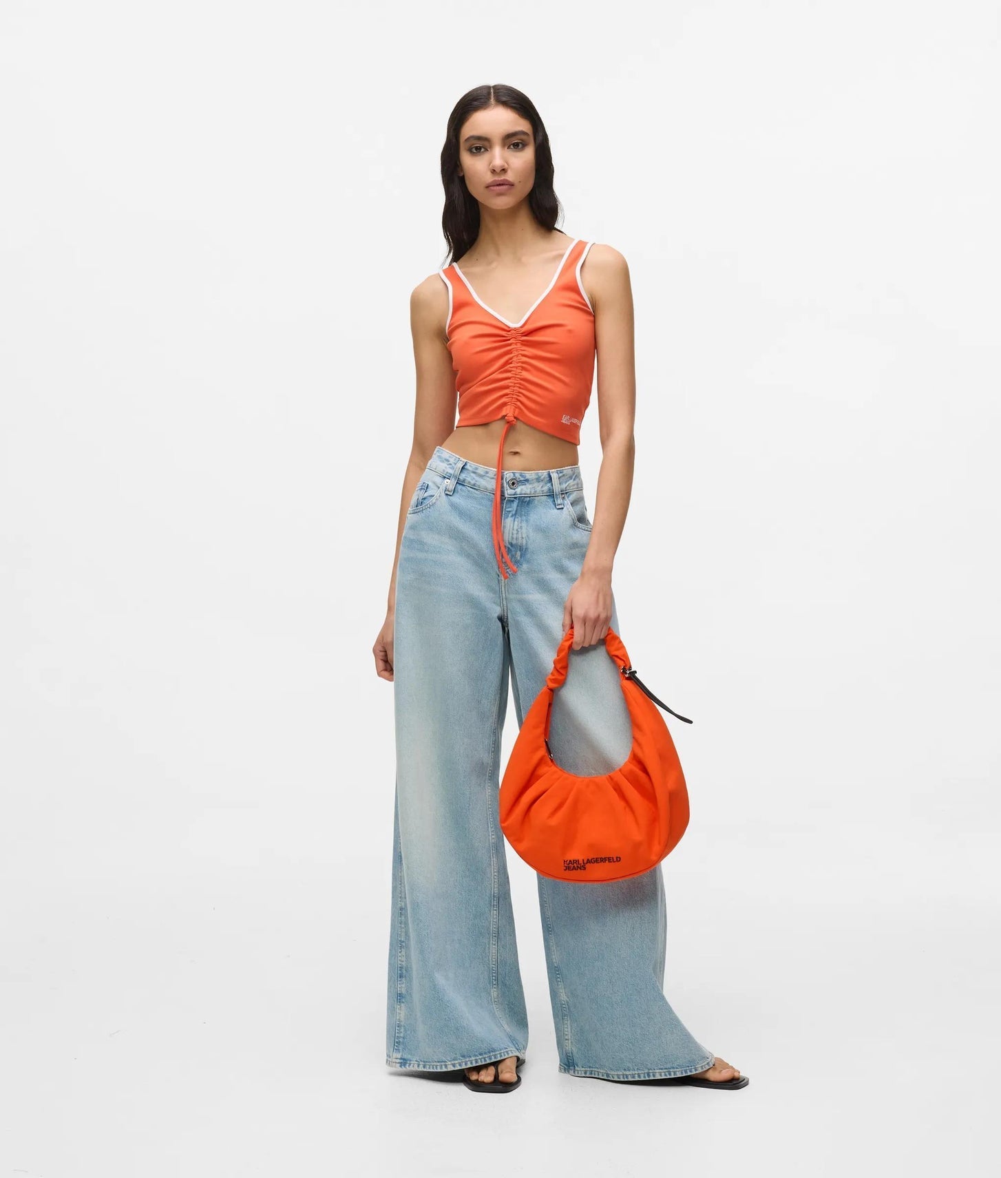 KarlLagerfeld Gathered Hobo Bag Grenadine