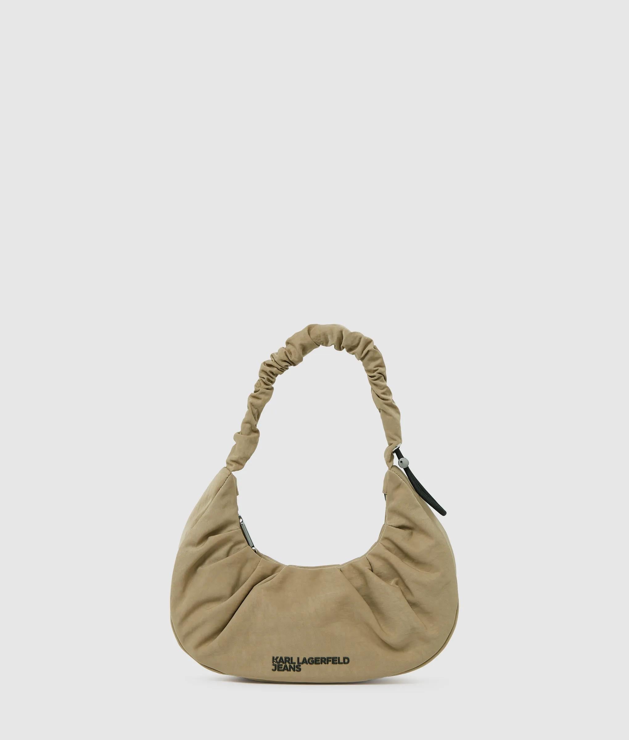 KarlLagerfeld Gathered Small Hobo Bag Travertine