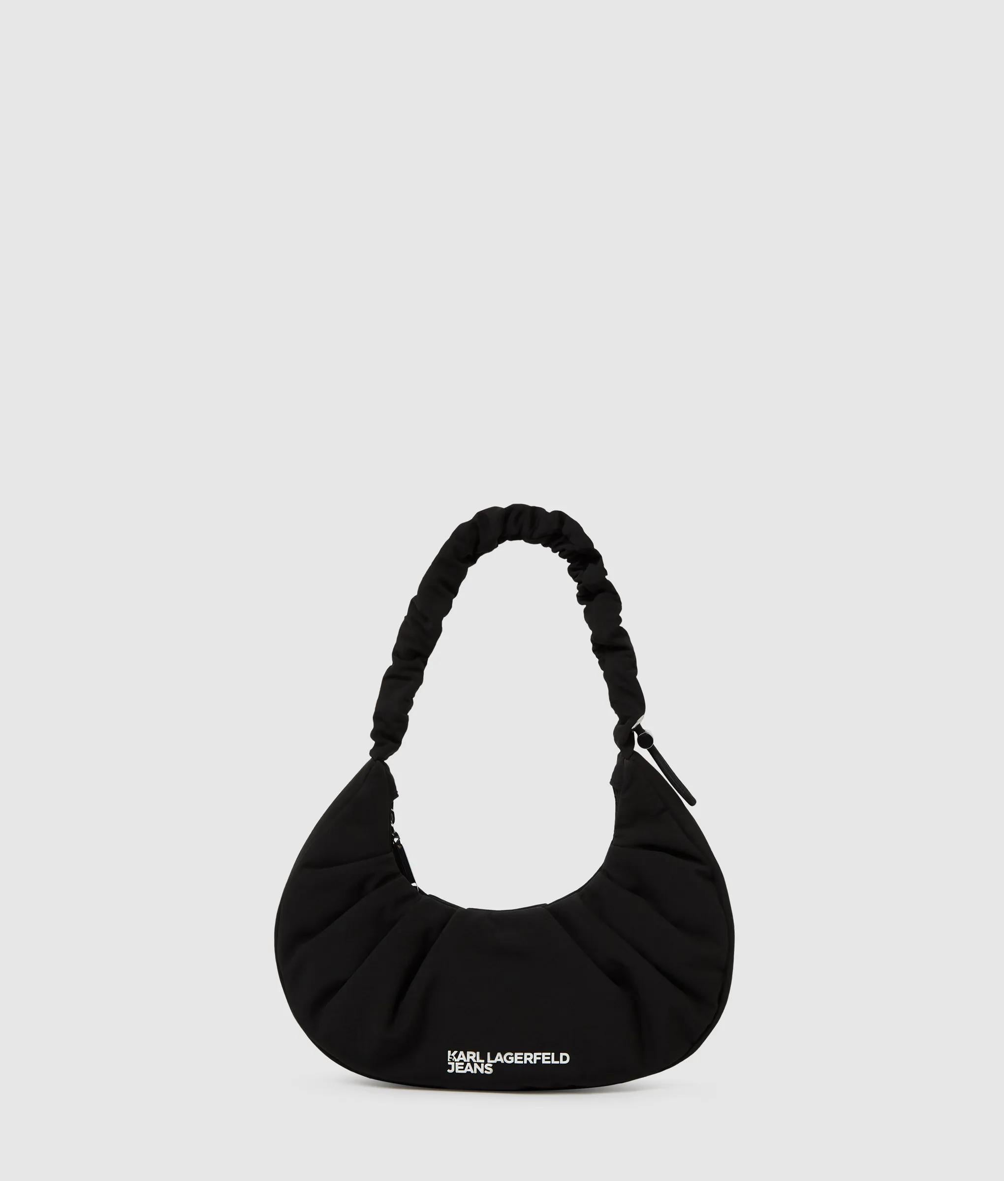 KarlLagerfeld Gathered Small Hobo Bag Black