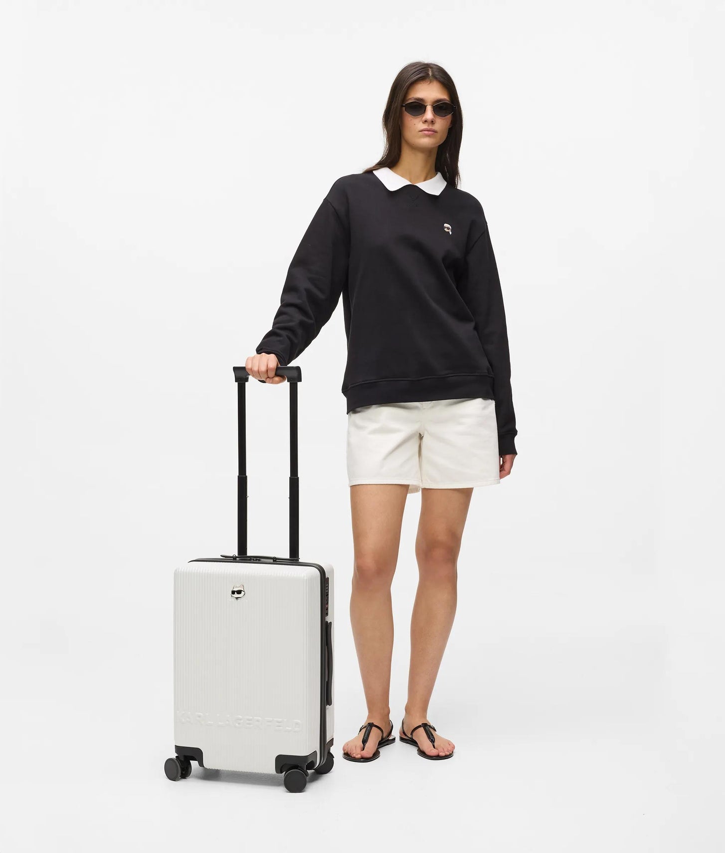 KarlLagerfeld Ikon Choupette Trolley Case Off White