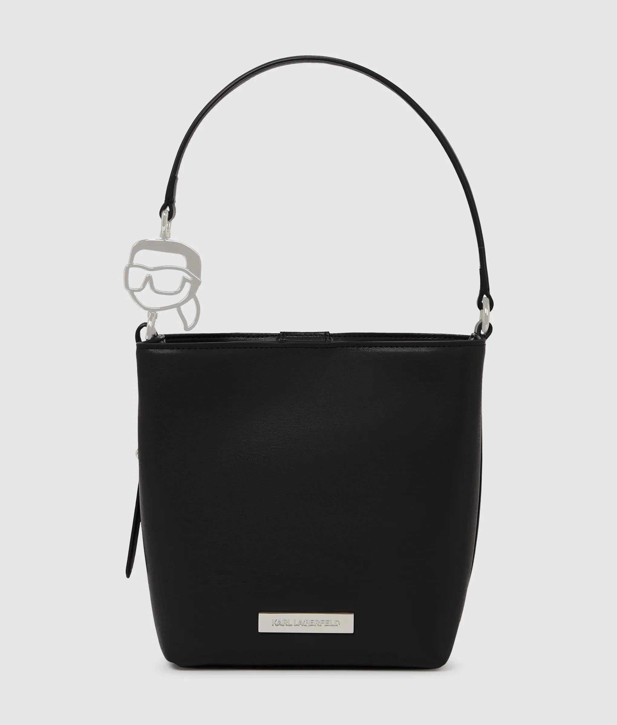 KarlLagerfeld Ikon Smooth Bucket Bag Black