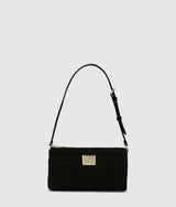 KarlLagerfeld Kl X Amber Valletta Kuilt Canvas Shoulder Bag Black