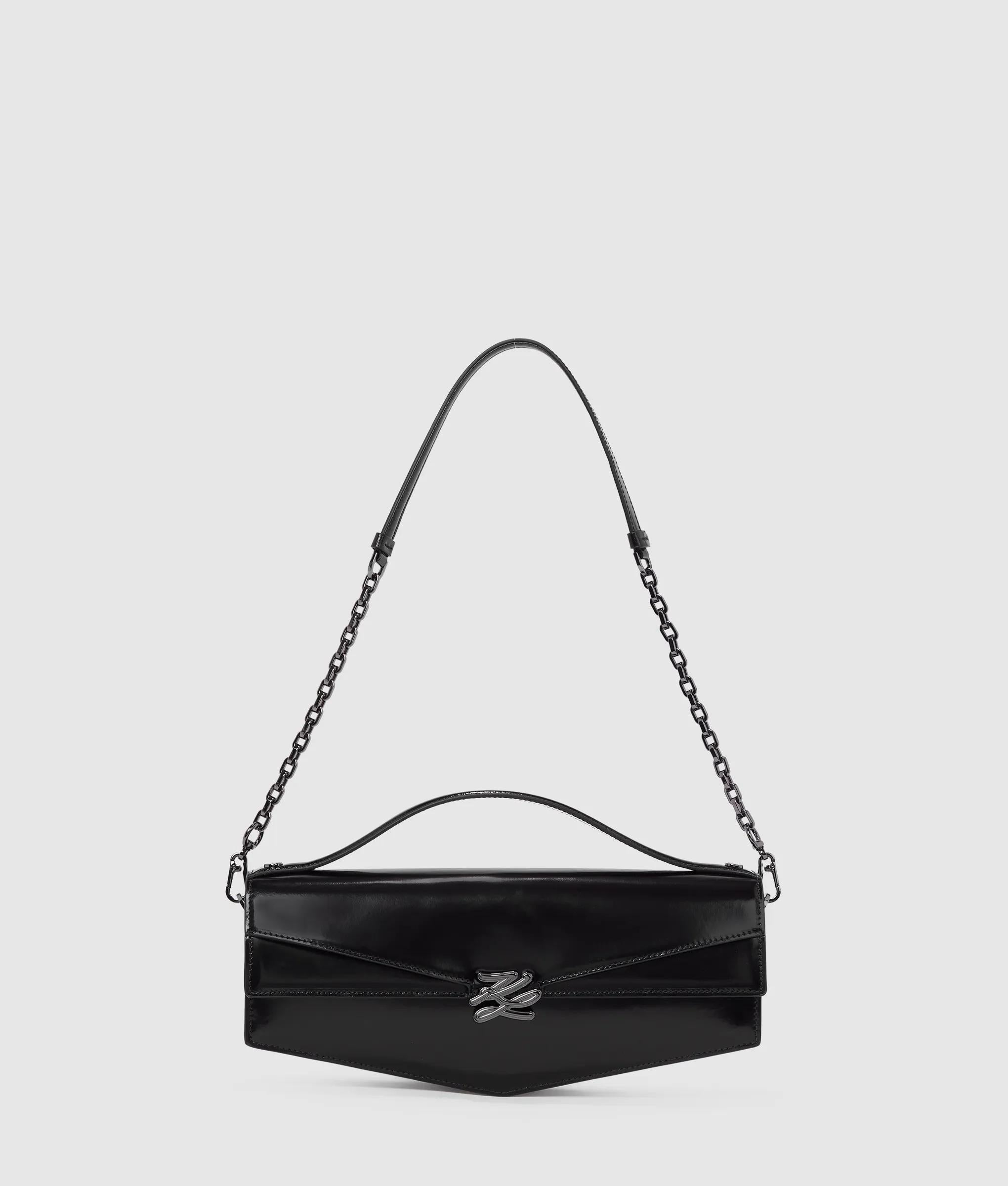 KarlLagerfeld Kl Studio Autograph Shoulder Bag Black-Nickel