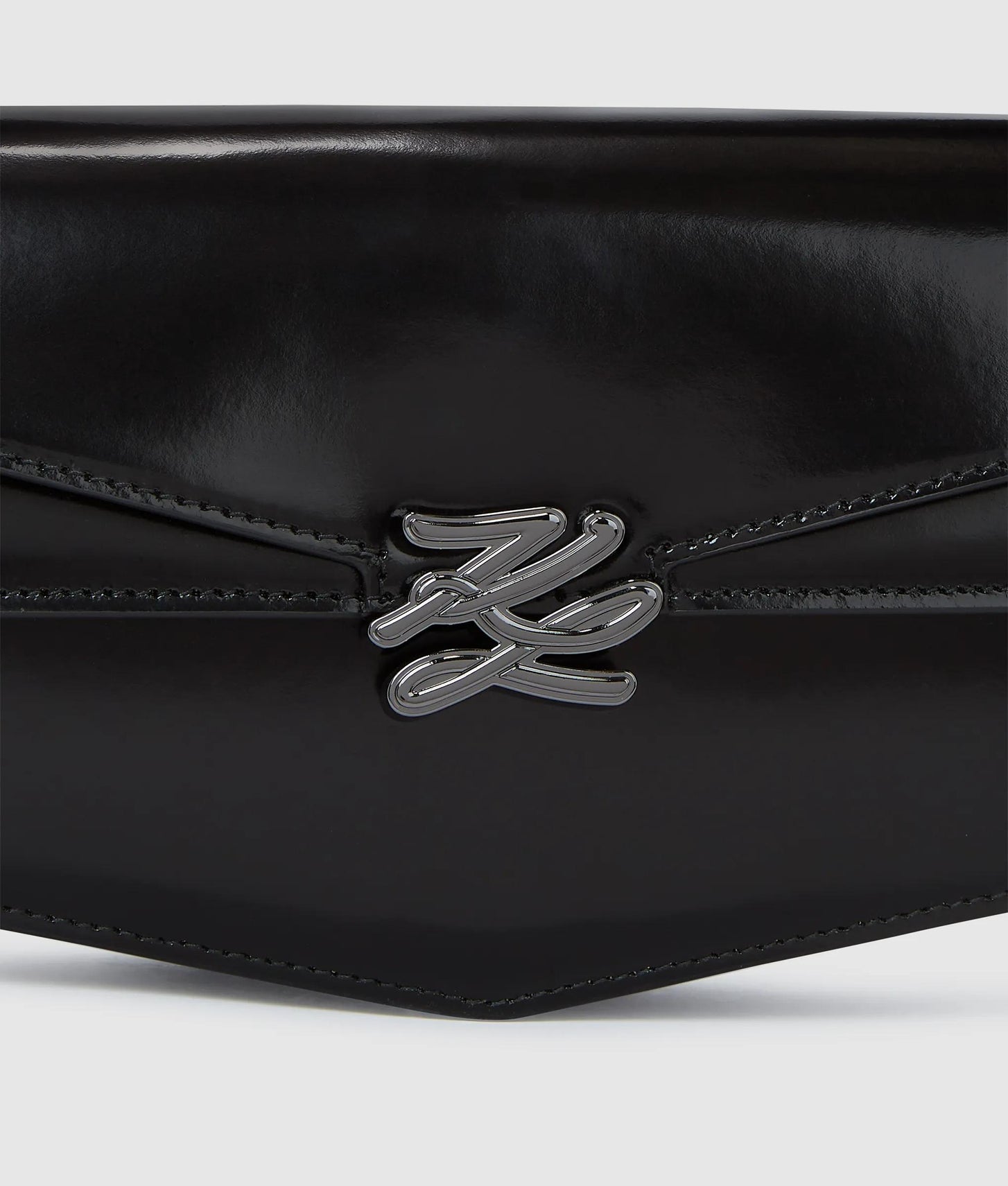 KarlLagerfeld Kl Studio Autograph Shoulder Bag Black-Nickel