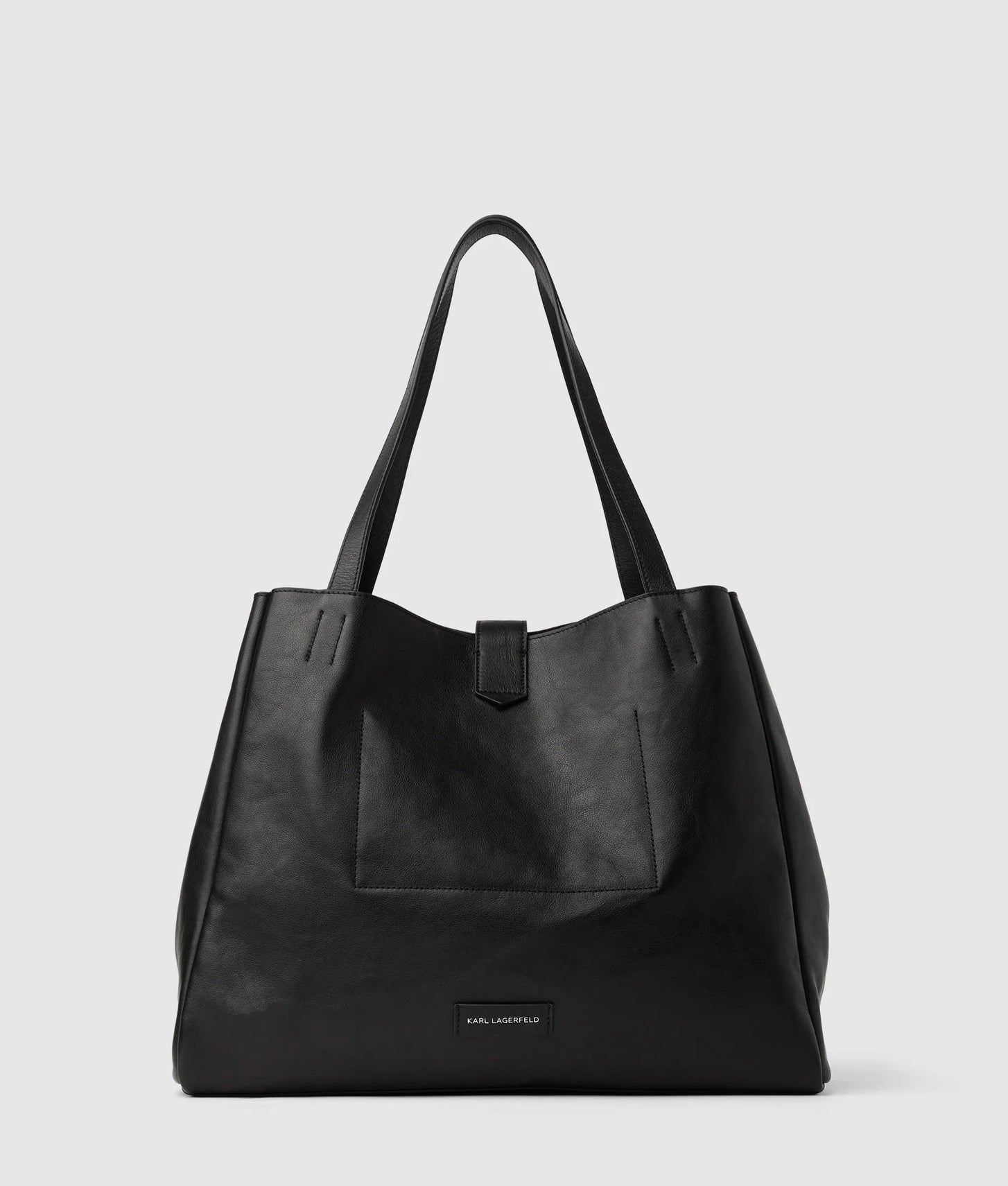 KarlLagerfeld Kautograph Swing Large Tote Bag Black-Gunmetal
