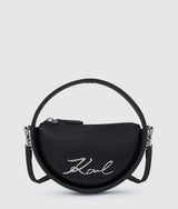 KarlLagerfeld Ksignature Nano Round Bag Black-Nickel