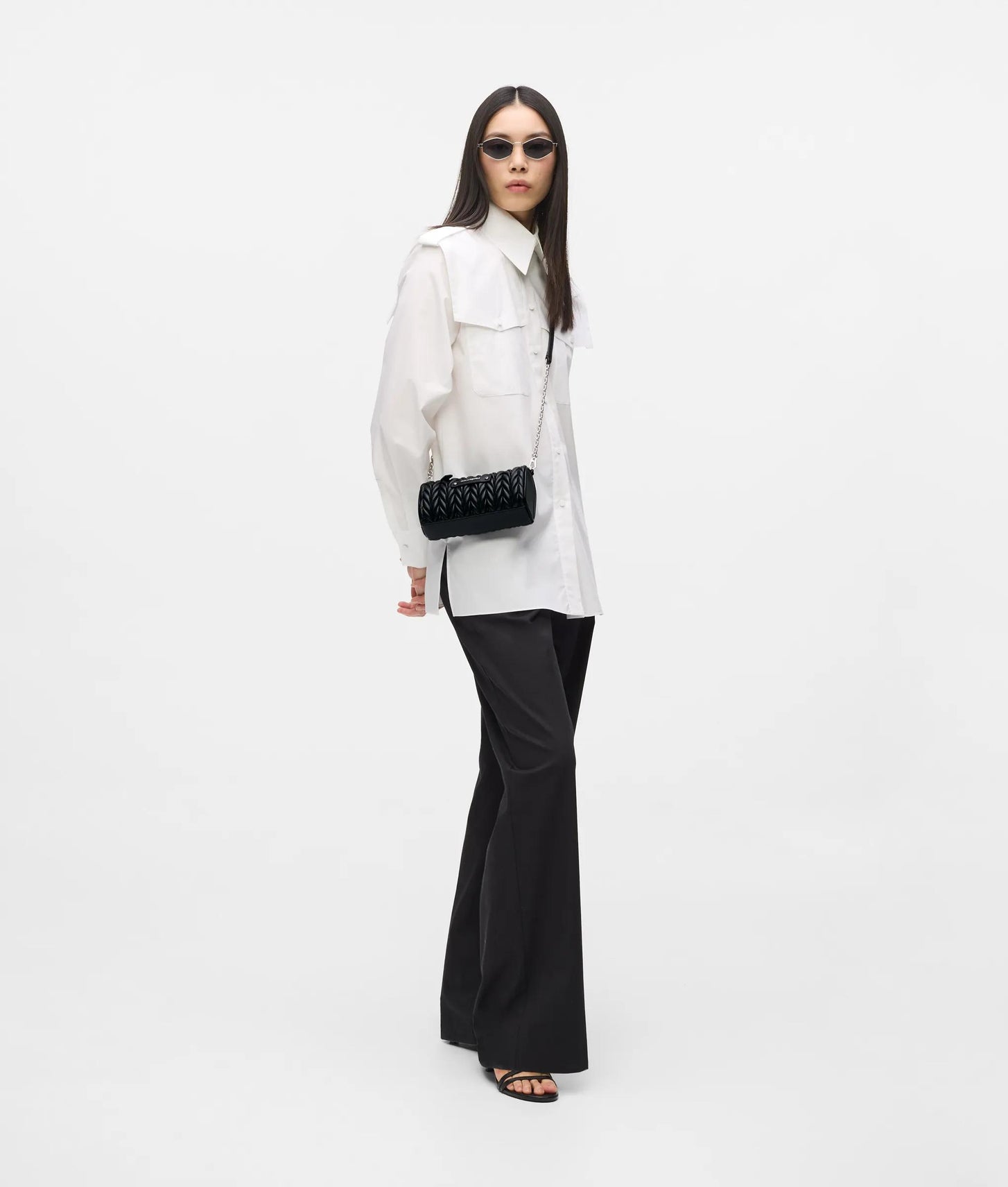 KarlLagerfeld Kweave Barrel Crossbody Bag Black-Nickel