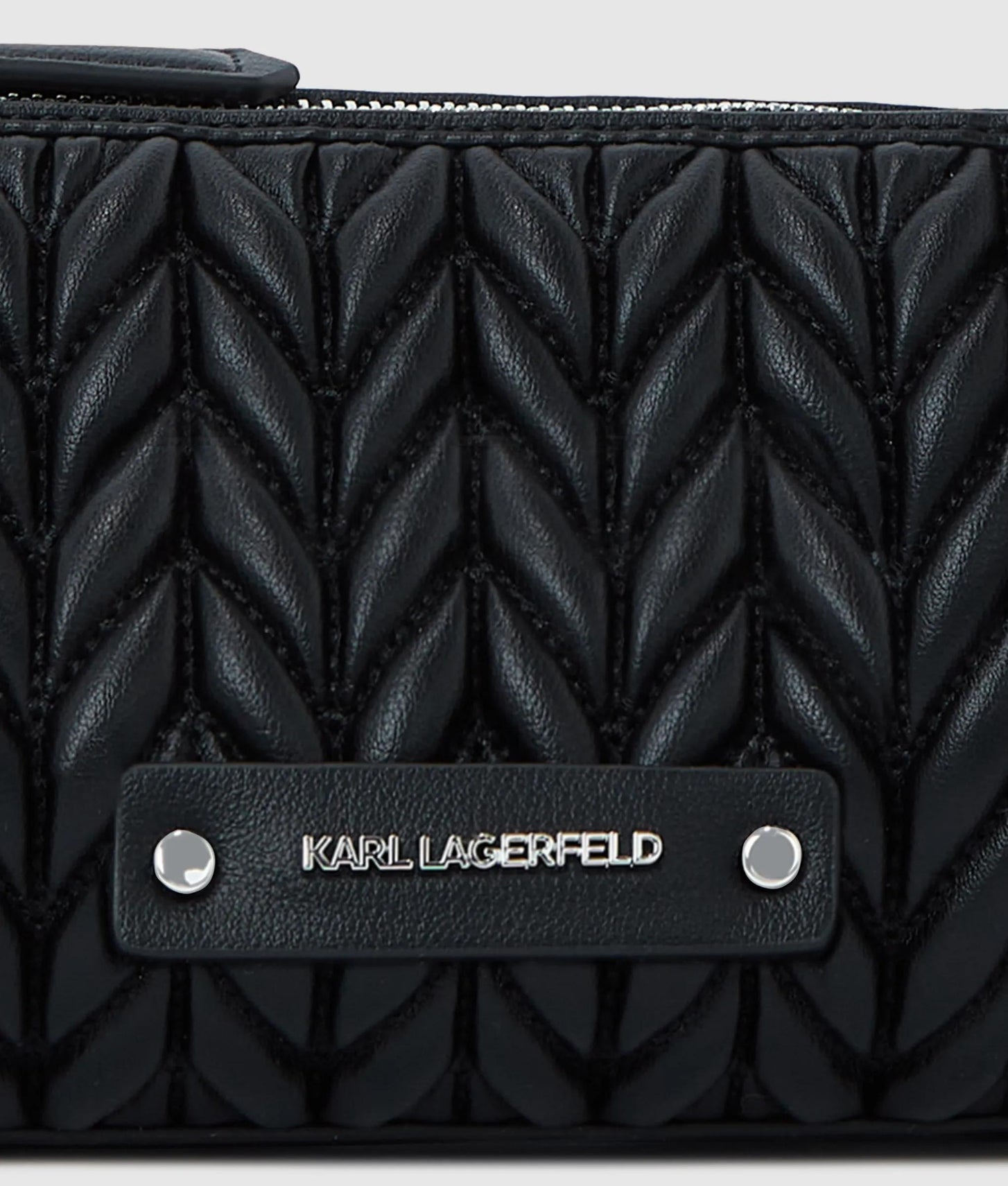 KarlLagerfeld Kweave Barrel Crossbody Bag Black-Nickel