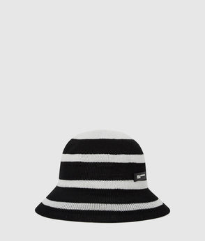 KarlLagerfeld Striped Mesh Tote Bag Vertical Black/White Stripes