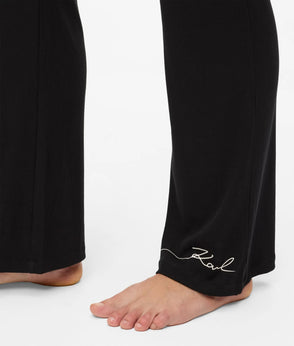 Karl Lagerfeld Signature Loungewear Wrap Top Black