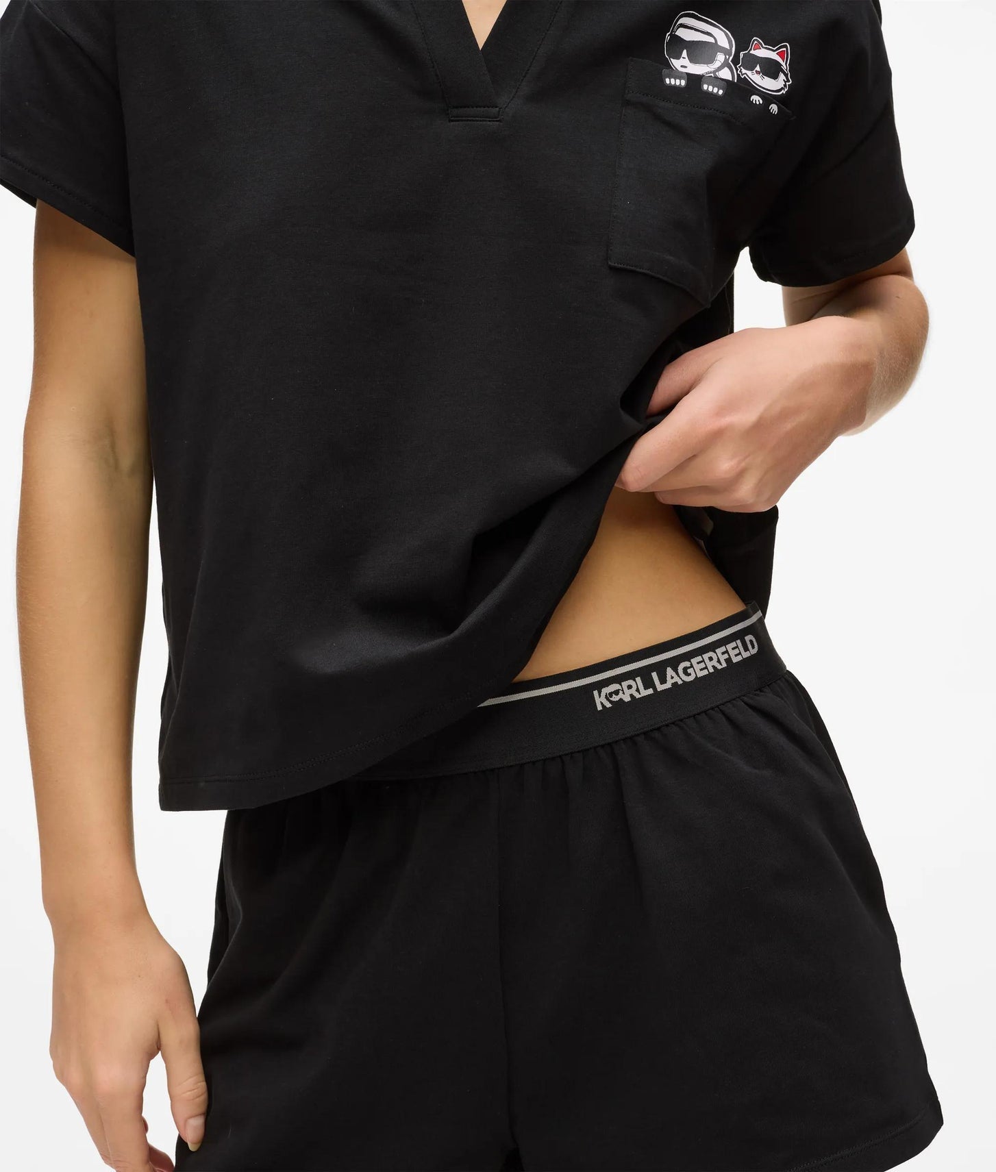 Karl Lagerfeld Ikon Short Pajama Set Black
