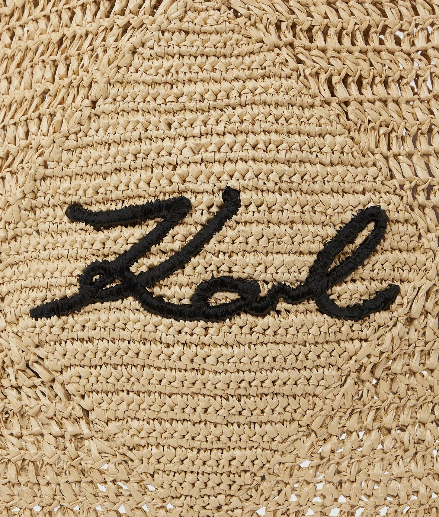 KarlLagerfeld Signature Crochet Large Beach Bag Natural