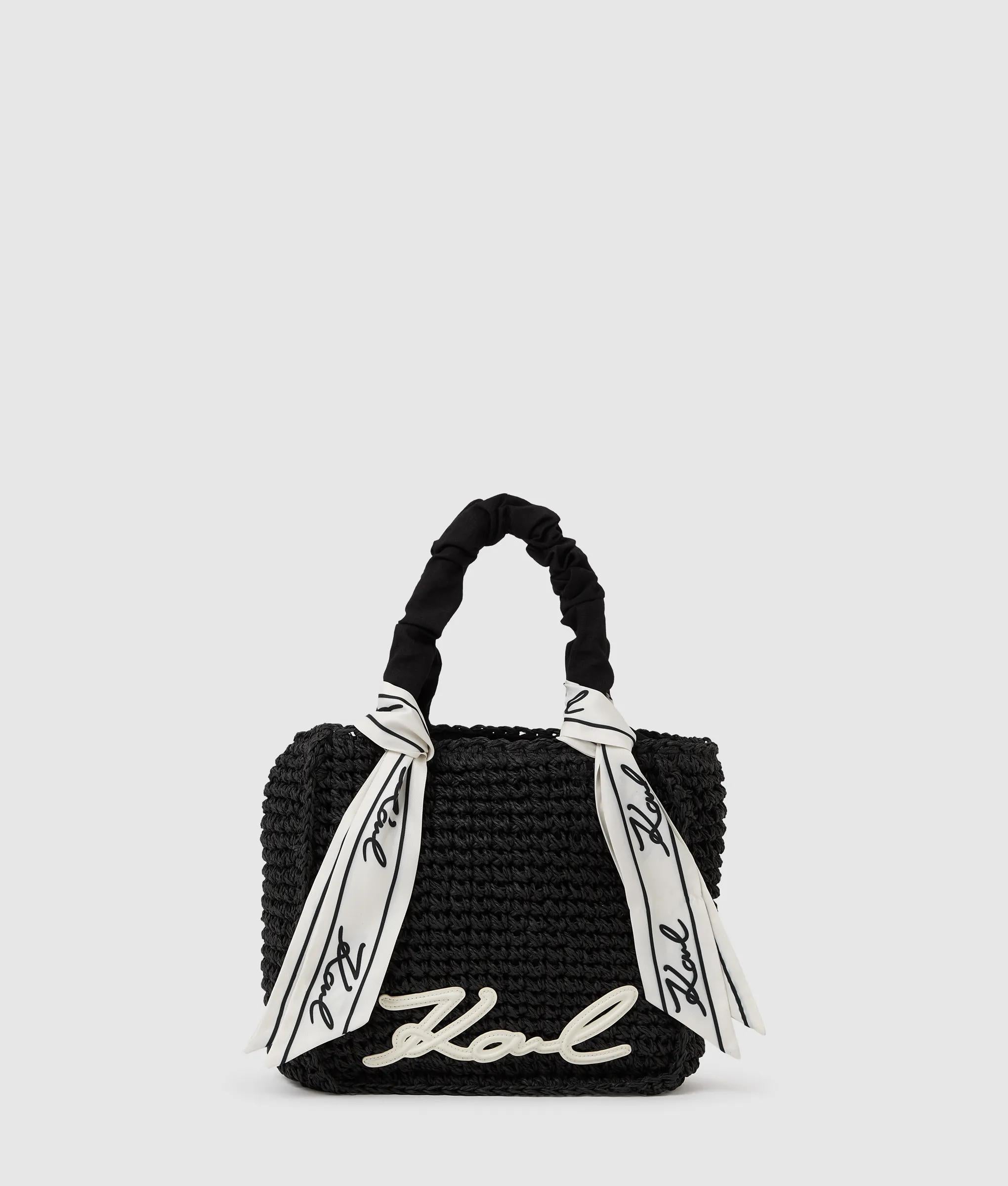 KarlLagerfeld Signature Scarf Beach Bag Black