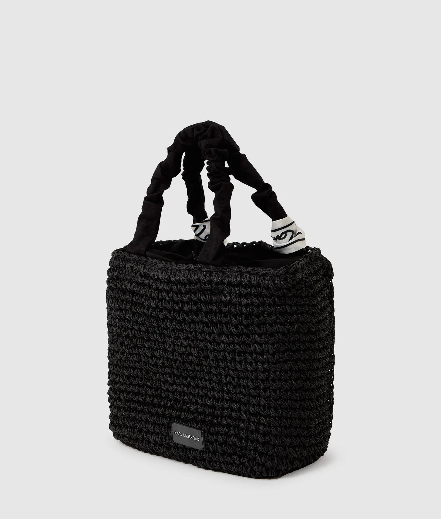 KarlLagerfeld Signature Scarf Beach Bag Black