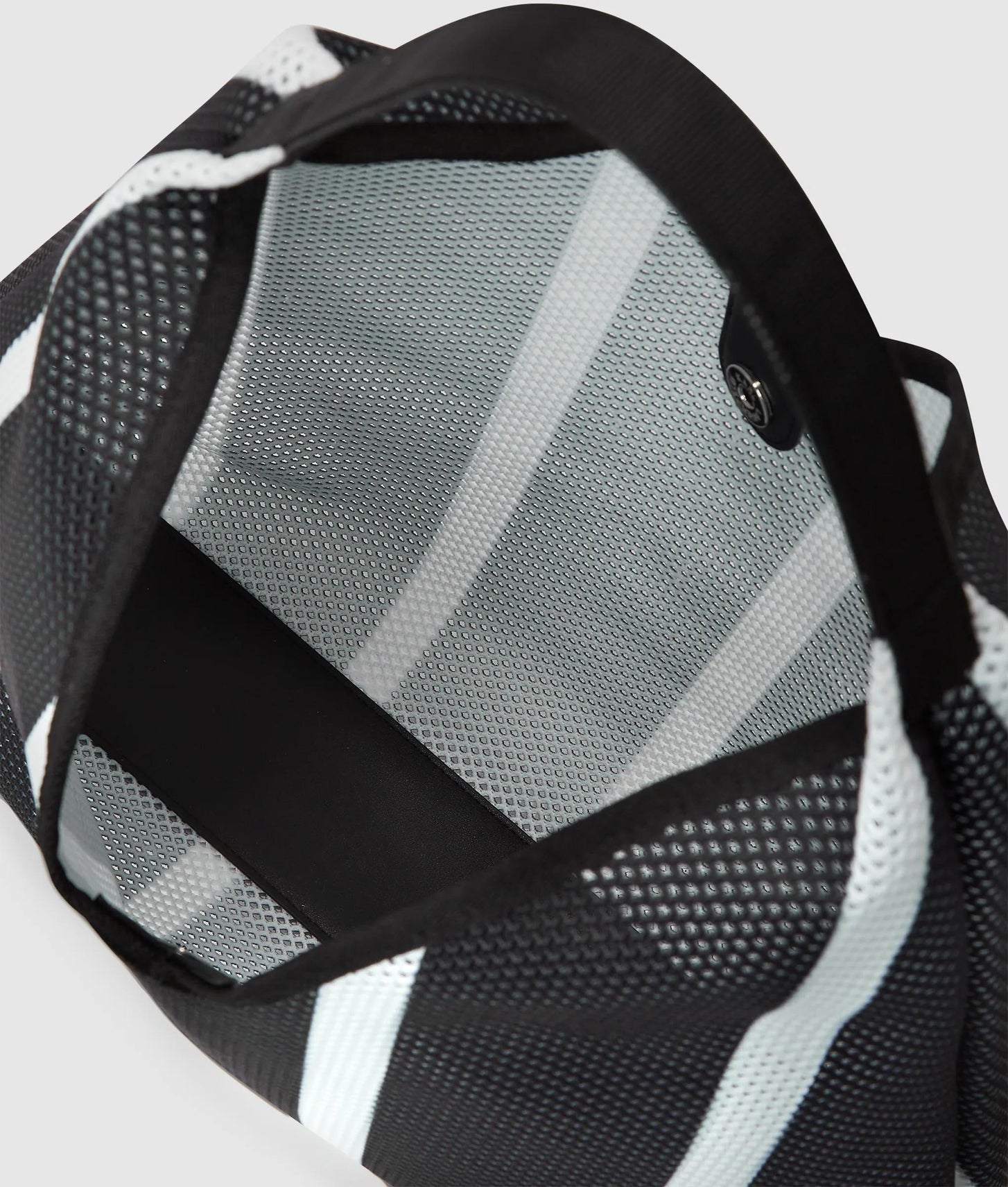 KarlLagerfeld Striped Mesh Tote Bag Vertical Black/White Stripes