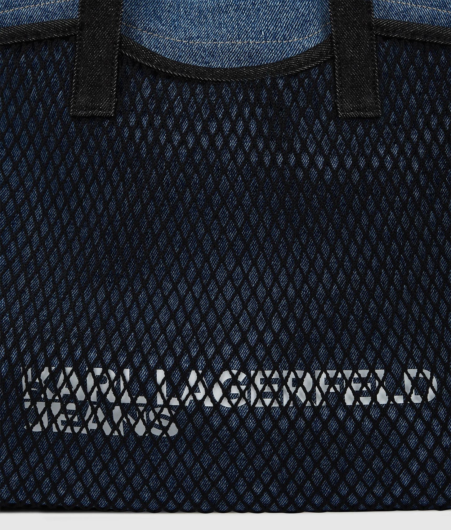KarlLagerfeld Double Mesh Denim Shopper Washed Mid Blue
