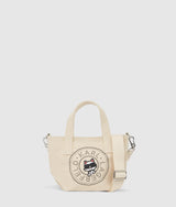 KarlLagerfeld Ikon Circle Choupette Rhinestones Shopper Off White