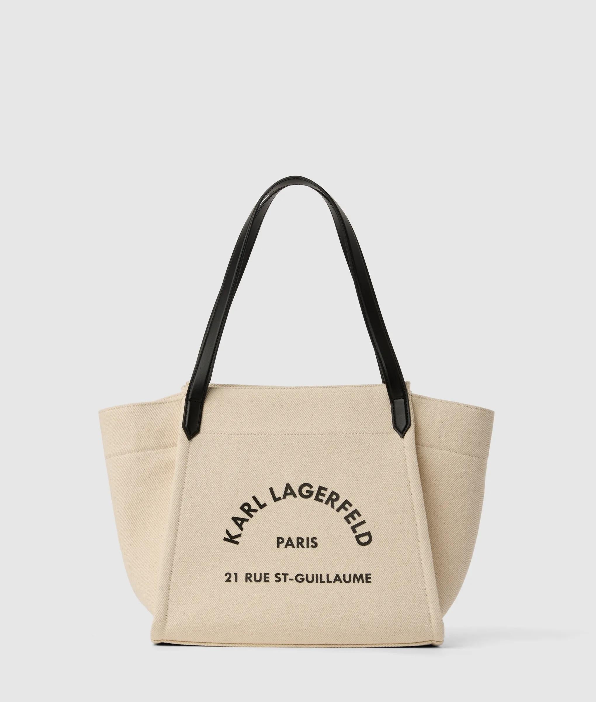 KarlLagerfeld Rue St-Guillaume Winged Tote Bag Natural