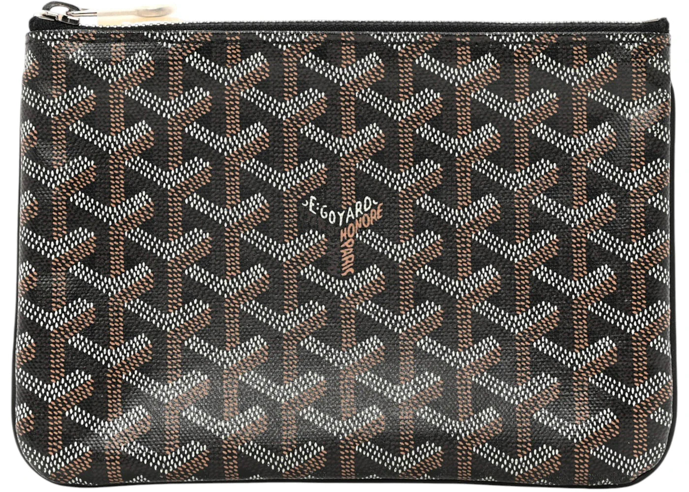 Goyard Senat Pouch Goyardine Pm Black/Tan