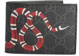 Gucci Bifold Wallet Gg Supreme Kingsnake 4 Card Slots Black
