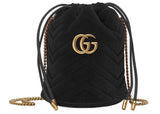 Gucci Gg Marmont Bucket Bag Velvet Mini Black