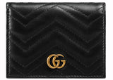 Gucci Gg Marmont Card Case Wallet Matelasse Black