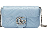 Gucci Gg Marmont Matelasse Super Mini Bag Pastel Blue