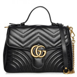 Gucci Gg Marmont Small Top Handle Bag Black