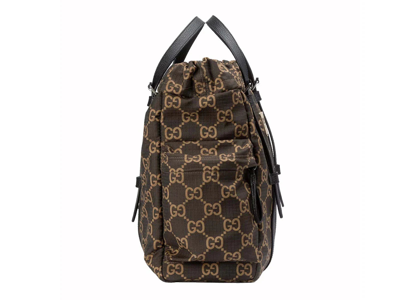 Gucci Medium Gg Polyester Tote Bag Ebony/Beige