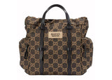 Gucci Medium Gg Polyester Tote Bag Ebony/Beige