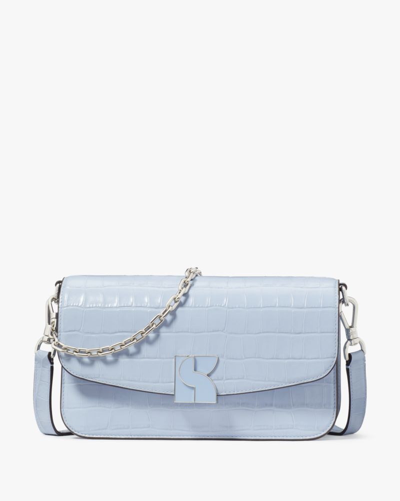 KateSpade Dakota Croc embossed Medium Convertible Shoulder Bag North Star
