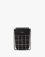 KateSpade Steffie Tweed Phone Crossbody Black Multi