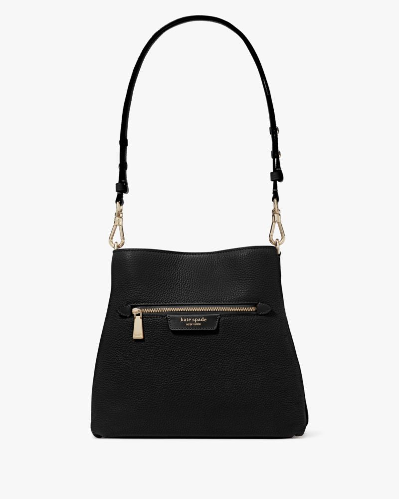 KateSpade Hudson Pebbled Leather Shoulder Bag Black