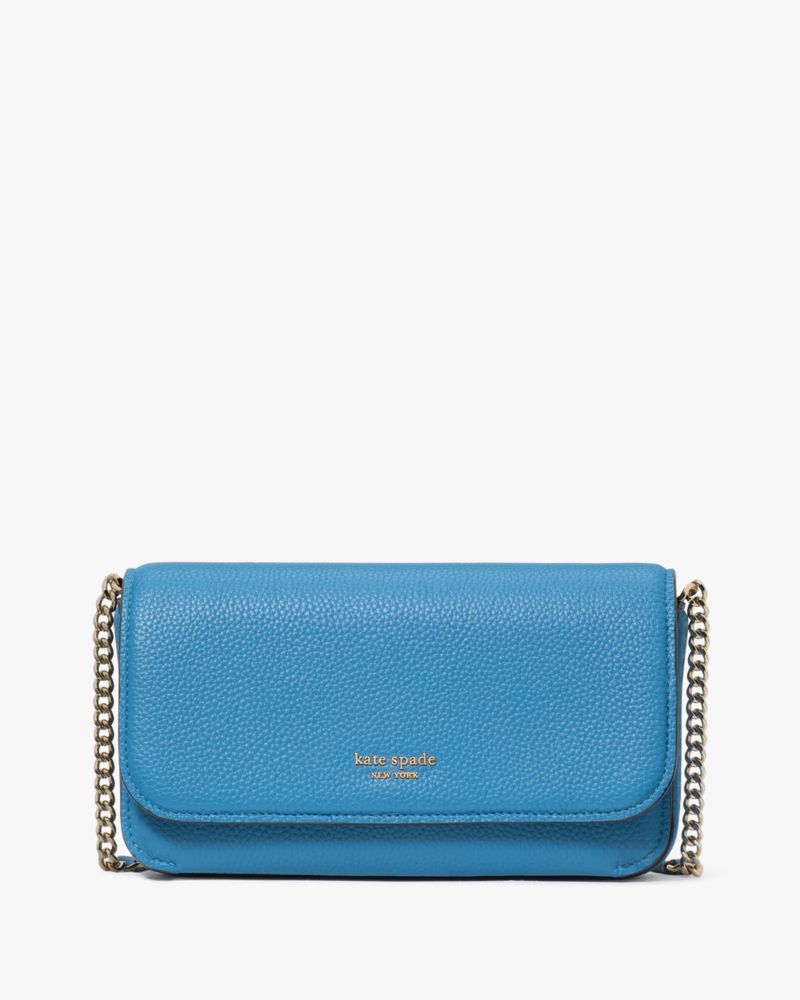 KateSpade Ava Flap Chain Wallet Back To School Blues