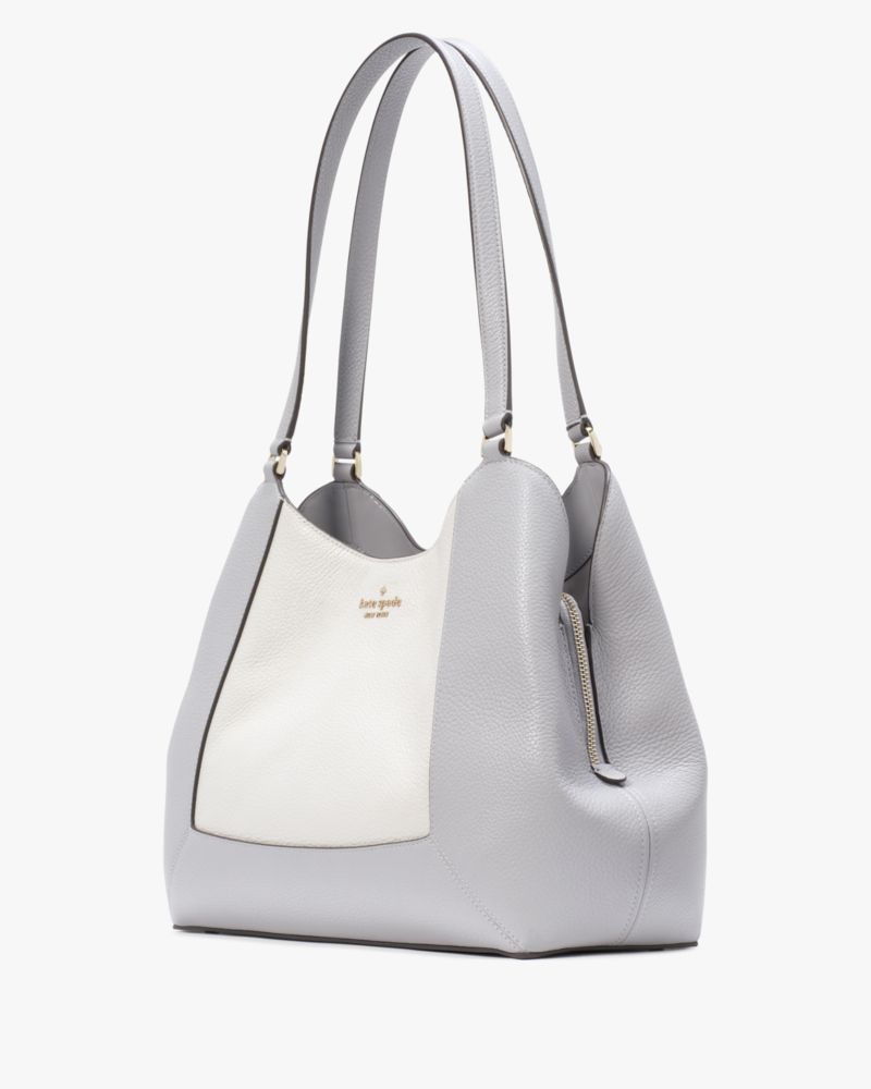 KateSpade Lena Colorblock Large Triple Compartment Shoulder Bag Mountain Grey Multi