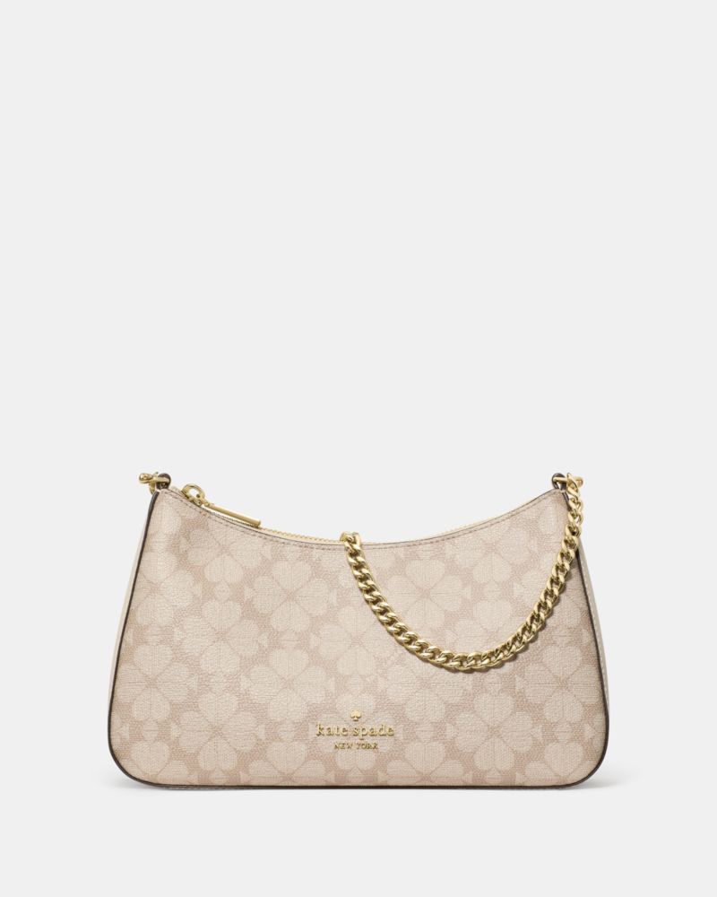 KateSpade Signature Spade Flower Medium Convertible Crossbody Dark Beige Moon Dust