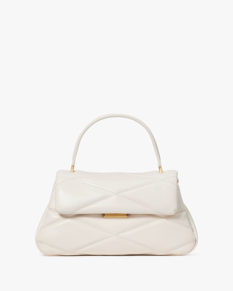 KateSpade Grace Quilted Top Handle Bag Cream