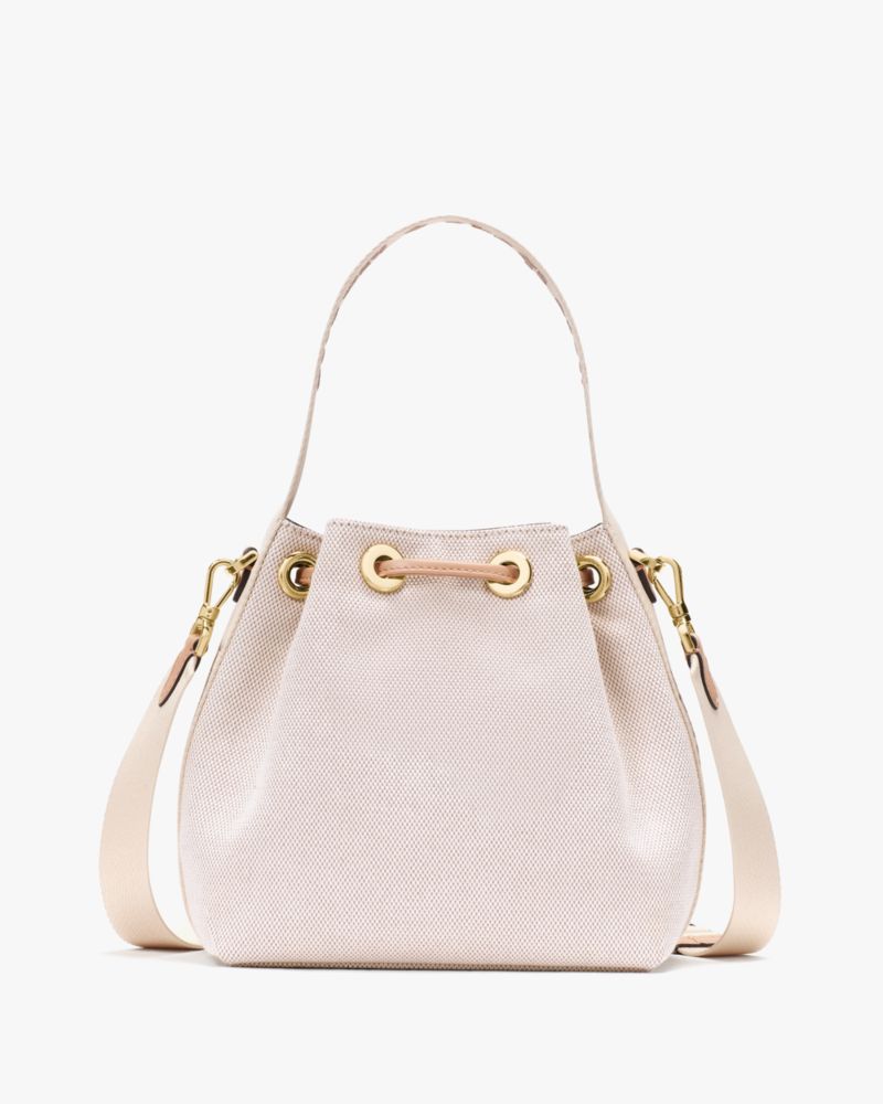 KateSpade Kip Canvas Bucket Bag Light Fawn Multi