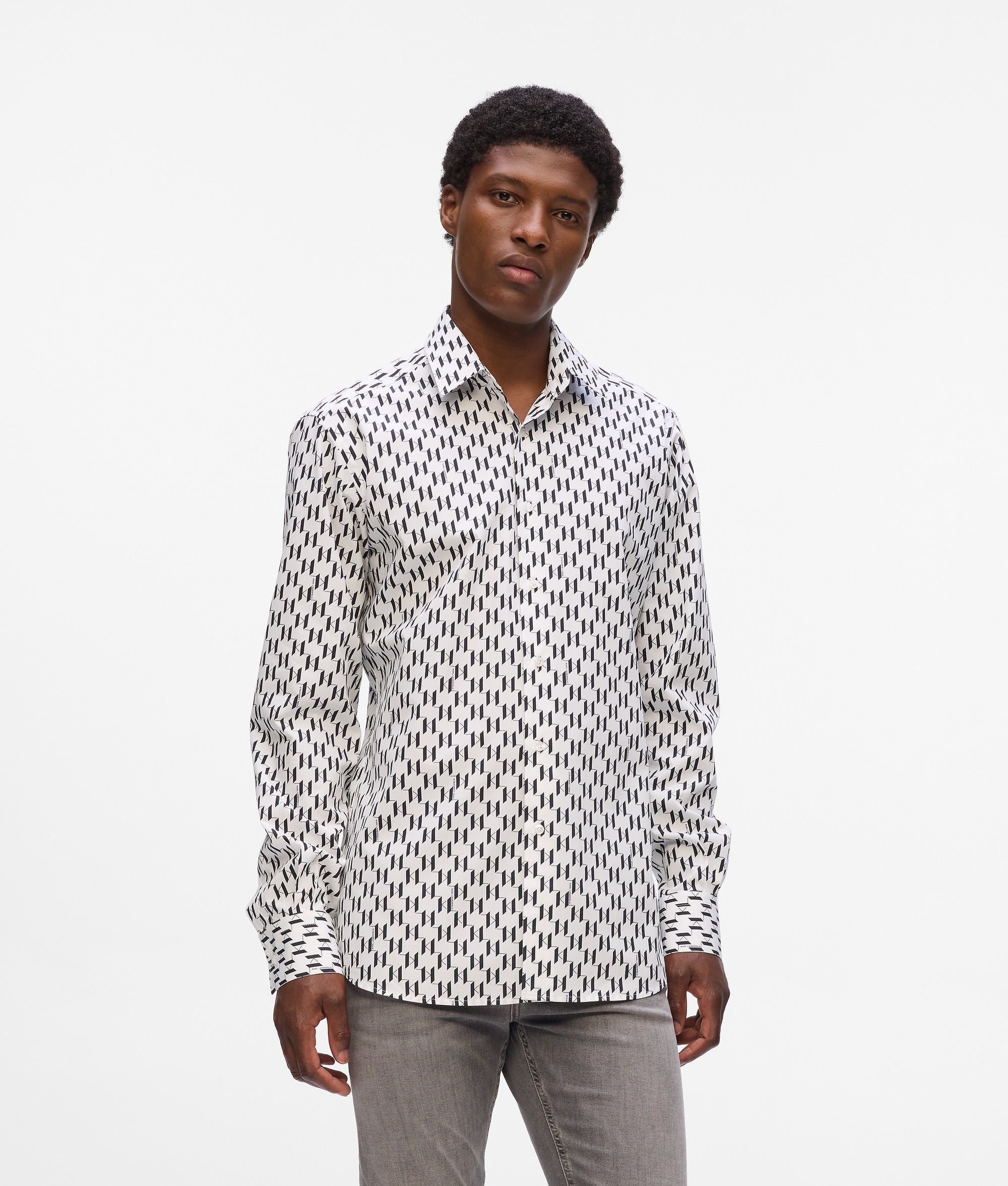 Karl Lagerfeld Monogram Shirt White/Black
