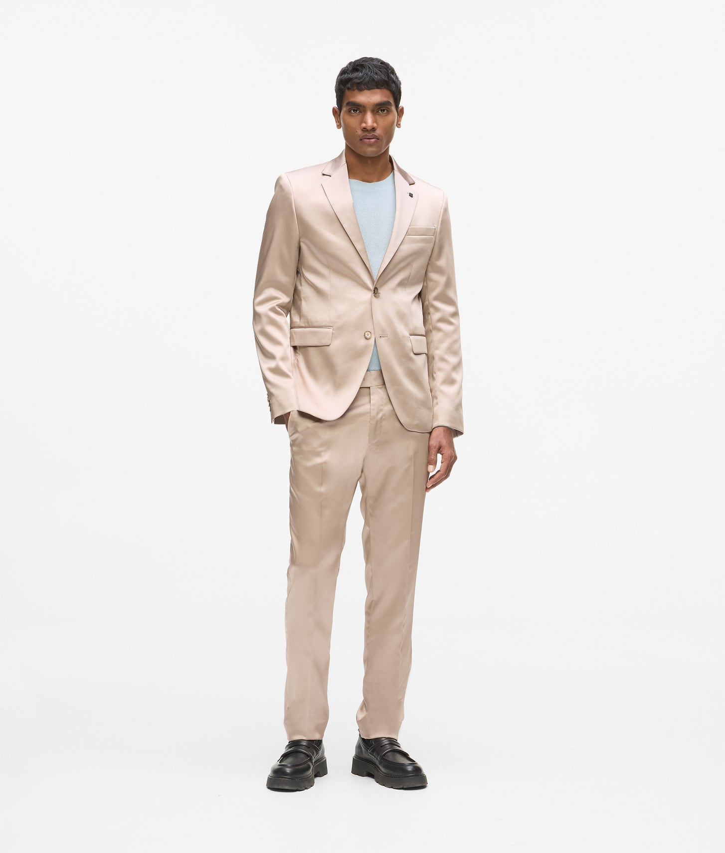 Karl Lagerfeld Satin Blazer Camel