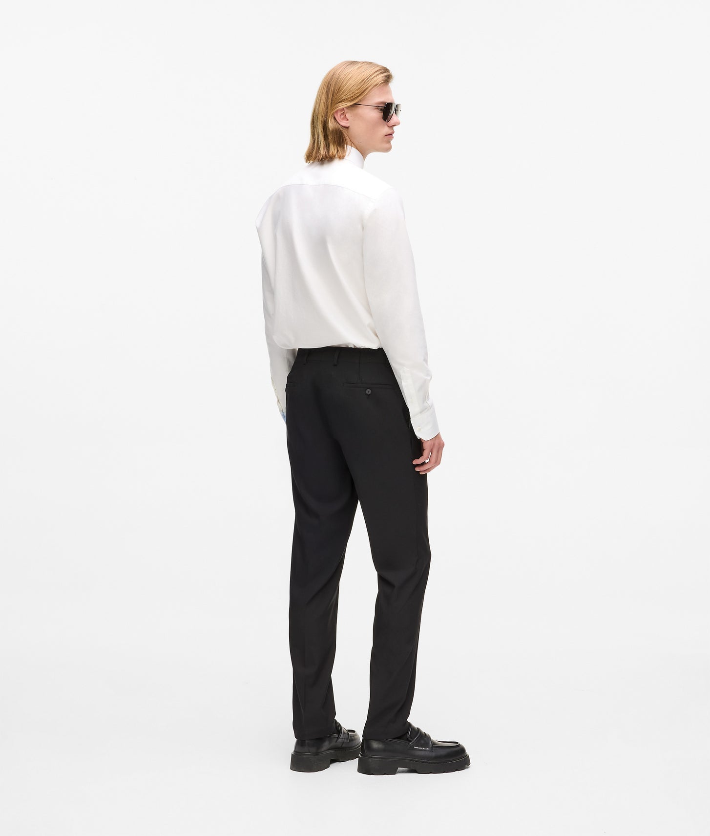 Karl Lagerfeld Faux-Leather Detail Pants Black