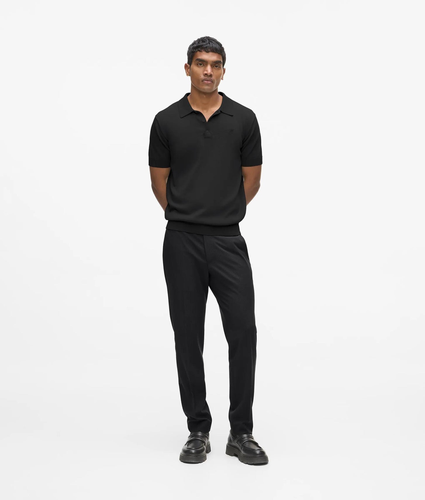 Karl Lagerfeld Knit Polo Shirt Black