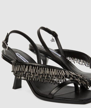 KarlLagerfeld Ksignature Beaded Moon Bag Black Embellishment