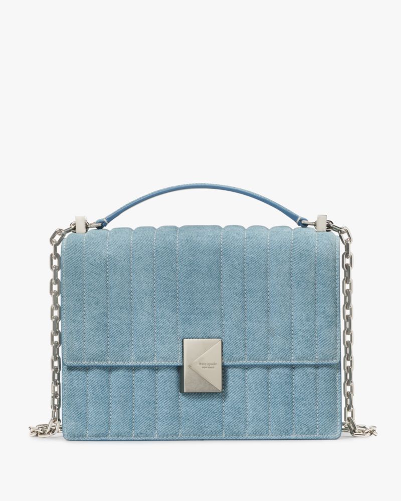 KateSpade Deco Quilted Chain Shoulder Bag Blue Multi