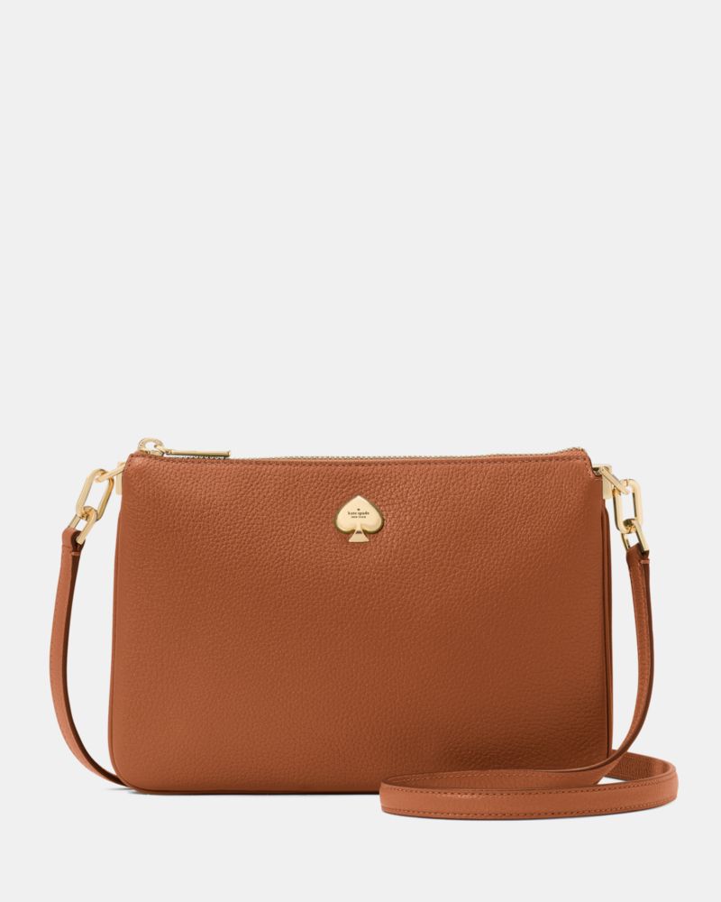 KateSpade Kayla Small Triple Compartment Crossbody Warm Gingerbread