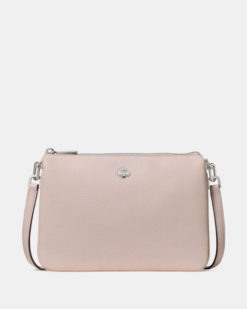 KateSpade Kayla Small Triple Compartment Crossbody Powdered Sugar
