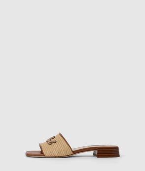 KarlLagerfeld Ikon K Woven Top Handle Bag Natural-Tan