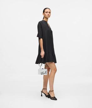 Karl Lagerfeld Linen Blend Shift Dress Black