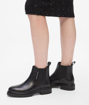 Karl Lagerfeld Ribbed Long-Sleeved Dress Washed Black